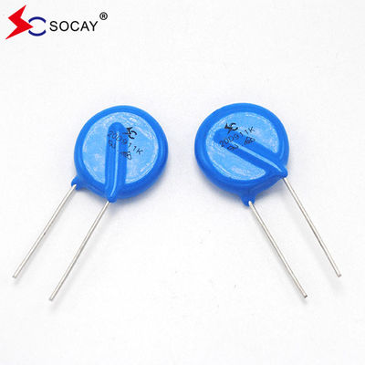 Ф20mm মেটাল অক্সাইড ভেরিস্টর 20D101K / 20D101KJ প্রশস্ত অপারেটিং ভোল্টেজ V1mA 18V - 1800V