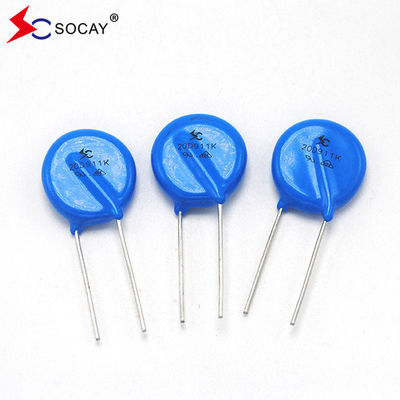Ф20mm মেটাল অক্সাইড ভেরিস্টর 20D101K / 20D101KJ প্রশস্ত অপারেটিং ভোল্টেজ V1mA 18V - 1800V
